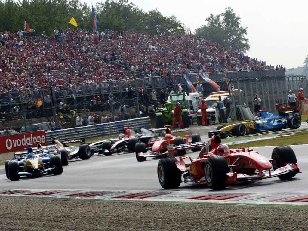 Italy GP start, 2004.