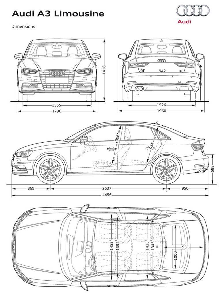 Audi A3 sedan - dimenzije